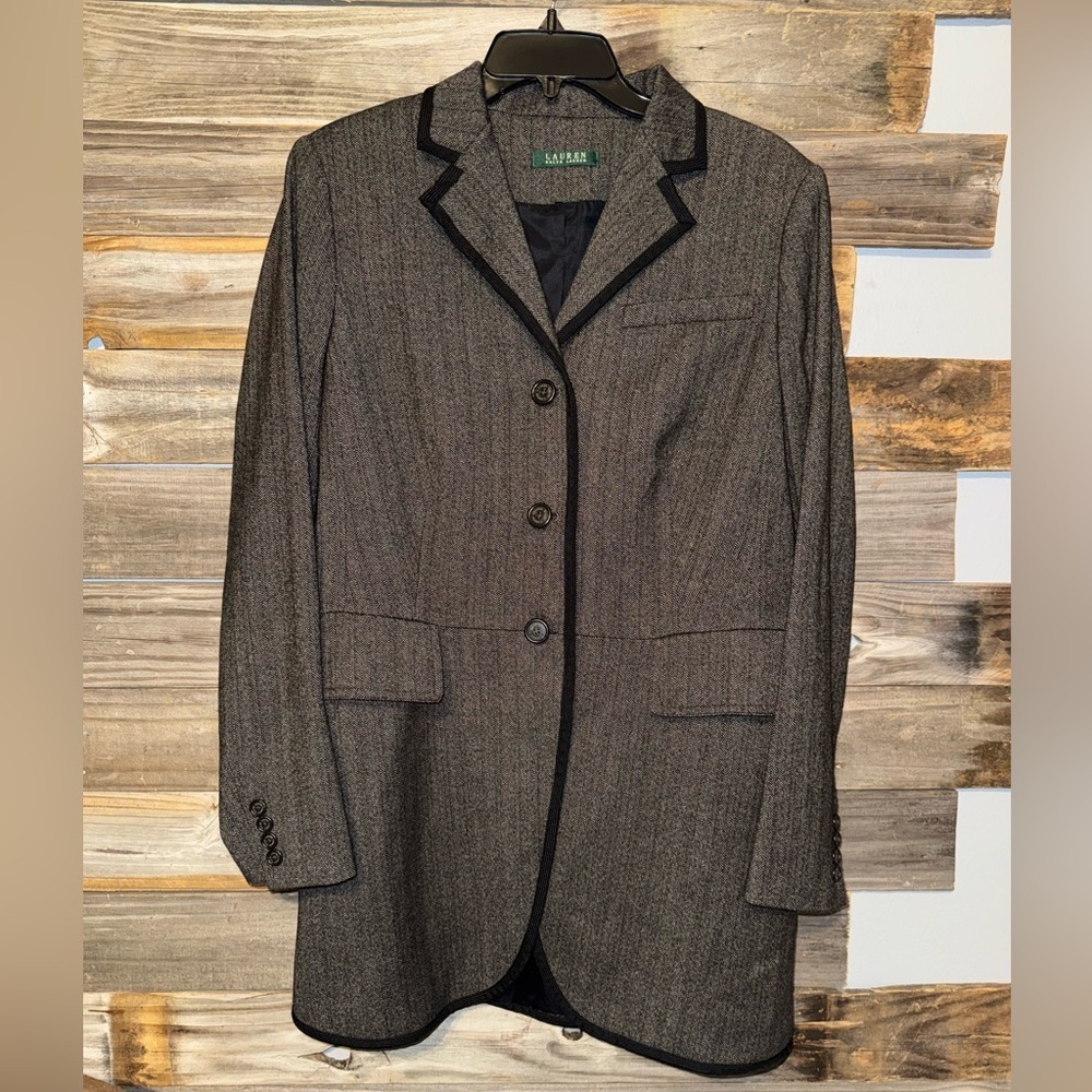 Lauren Ralph Lauren Woolherringbone Blazer Est Size See Photos For Measurements